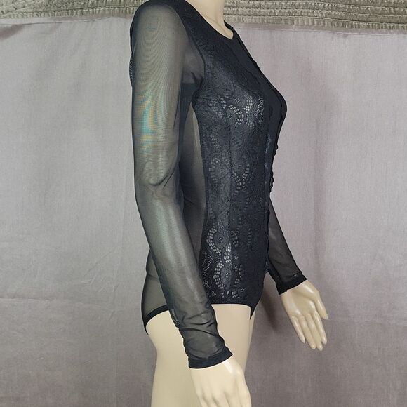 BLACK  LACE SEE THRU BODYSUIT SP‎ - Picture 5 of 9
